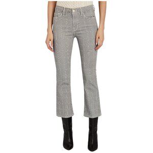 Frame - “Le Crop Mini Boot” Jeans in Grey Plaid, Cropped, Bootcut - Size 25